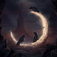 Схема вышивки «Вороны в сумраке.»