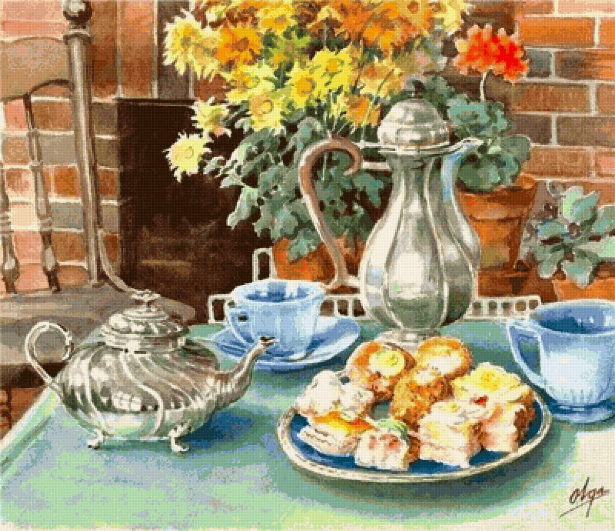 акварели великой княжны Ольги - кофе, завтрак, чашка - предпросмотр