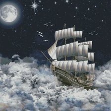 Схема вышивки «Паращий парусник»