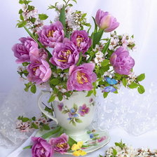 Схема вышивки «Розы в вазе»