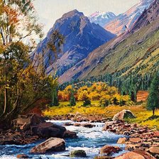 Схема вышивки «Вершина синей горы»