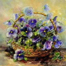 Схема вышивки «Фиалки»