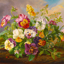 Схема вышивки «Анютины глазки»