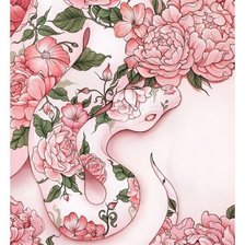 Схема вышивки «Змея в цветах»