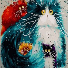 Схема вышивки «Разноцветные коты»