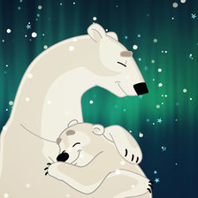 Схема вышивки «Умка с мамой»