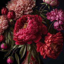 Схема вышивки «Пионы»