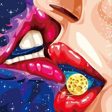 Схема вышивки «Космический поцелуй»