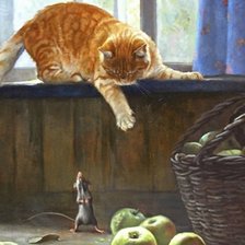 Схема вышивки «Кот и мышь»