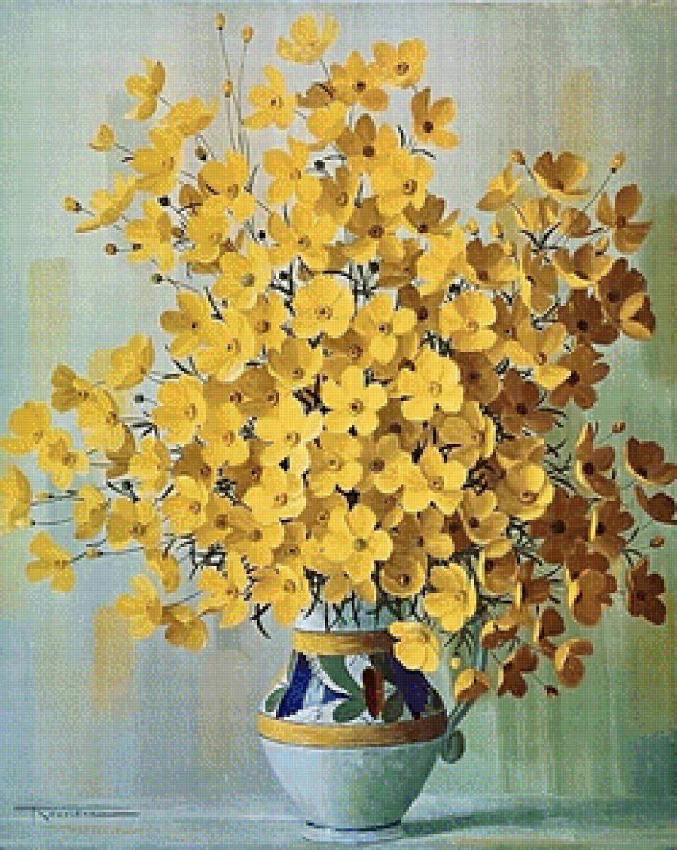 Желтый букет - желтые, картина, цветы - предпросмотр