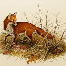 Схема вышивки «Лисья охота»