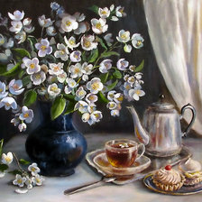 Схема вышивки «Натюрморт с жасмином»
