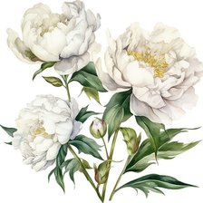 Схема вышивки «Белые пионы»