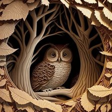 Схема вышивки «Совушкин дом»