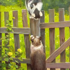 Схема вышивки «Котики. Дмитрий Левин»