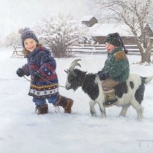 Схема вышивки «ЗИМА РОБЕРТ ДУНКАН КОЗА»