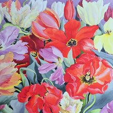 Схема вышивки «тюльпаны»