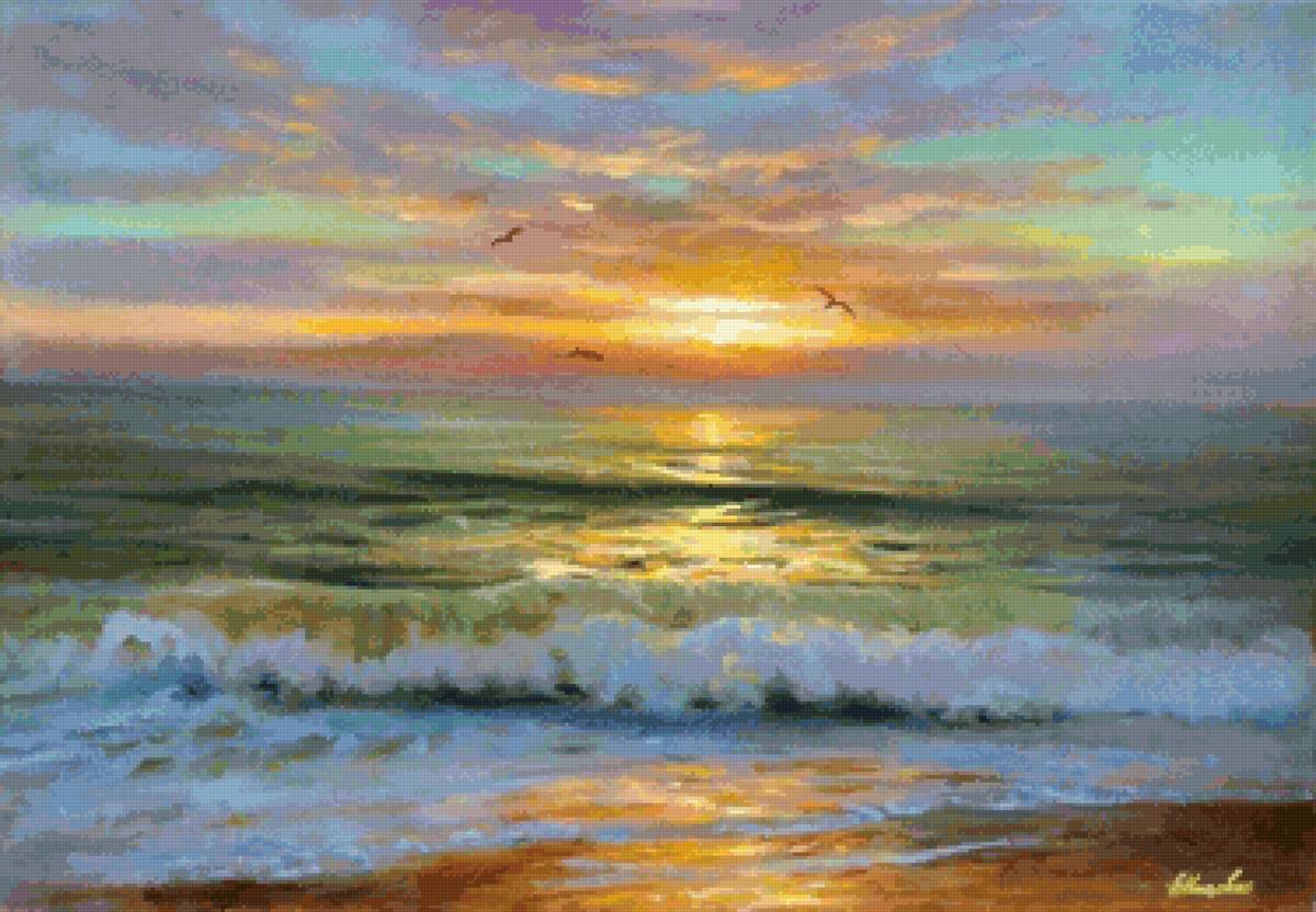 Море на закате - море - предпросмотр