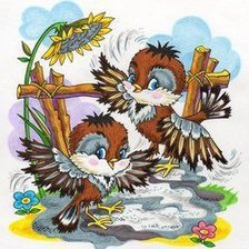 Схема вышивки «Весёлые птички»