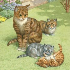 Схема вышивки «Кошачье семейство»