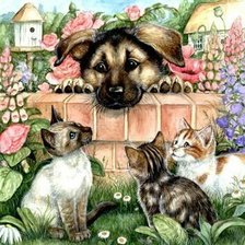 Схема вышивки «,, друзья,,»