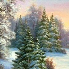 Схема вышивки «Зимний лес»