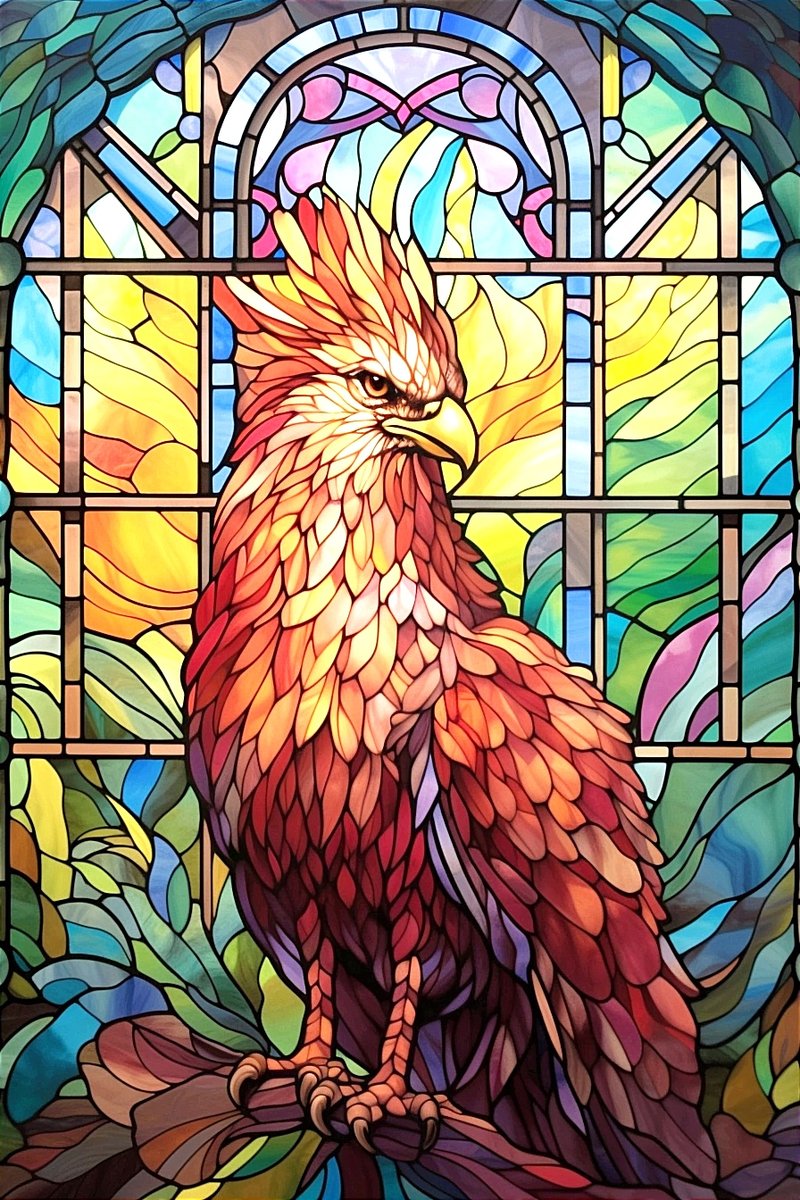 Витраж птица - оригинал