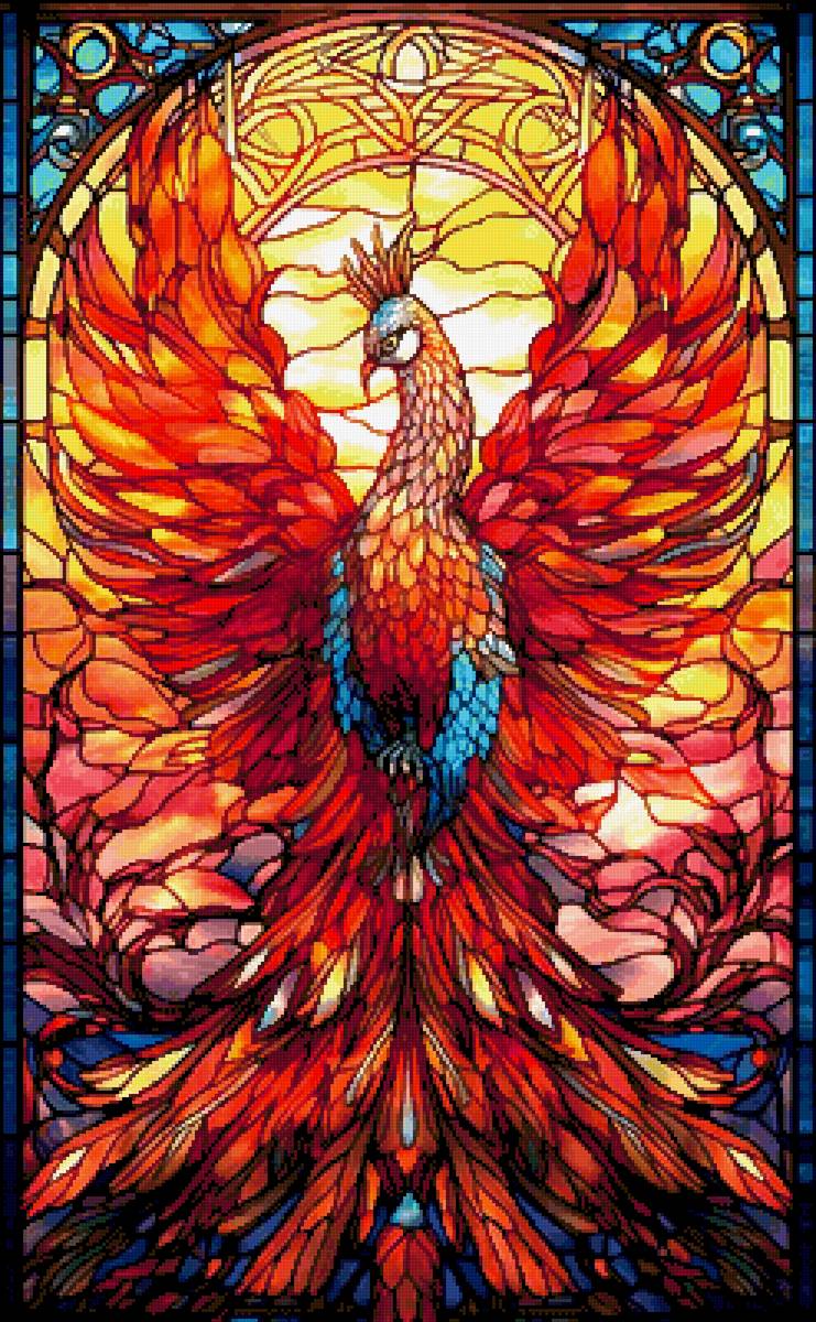 Витраж жар-птица - предпросмотр