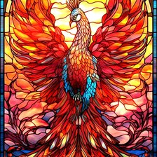 Схема вышивки «Витраж жар-птица»