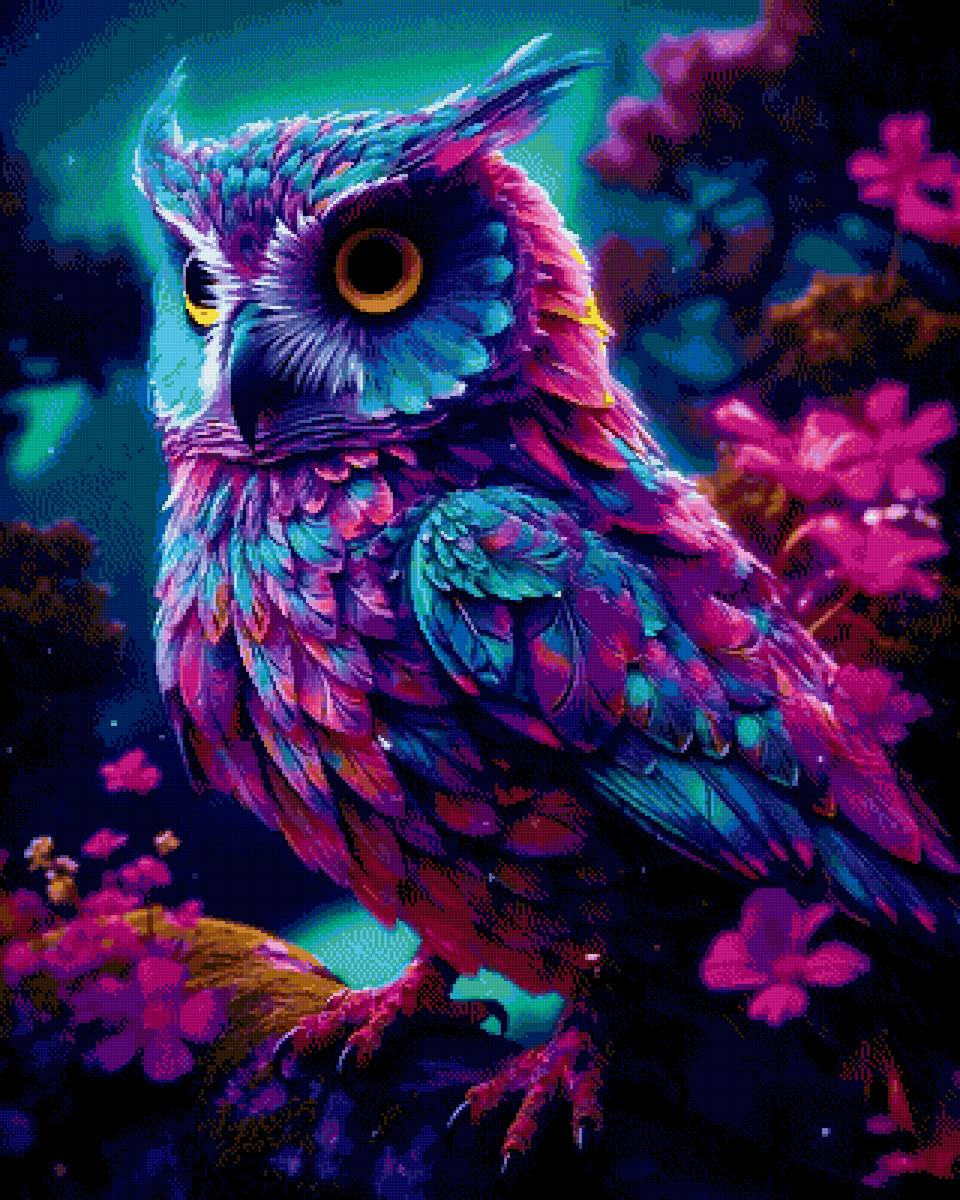 Цветная сова дмс - сова - предпросмотр