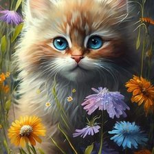 Схема вышивки «Котёнок»