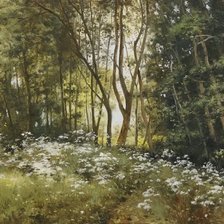 Схема вышивки «Лето Шишкин цветы на поляне»