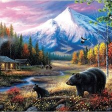 Схема вышивки «пейзаж»