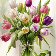 Схема вышивки «Тюльпаны»