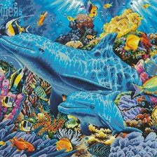 Схема вышивки «Дельфины»