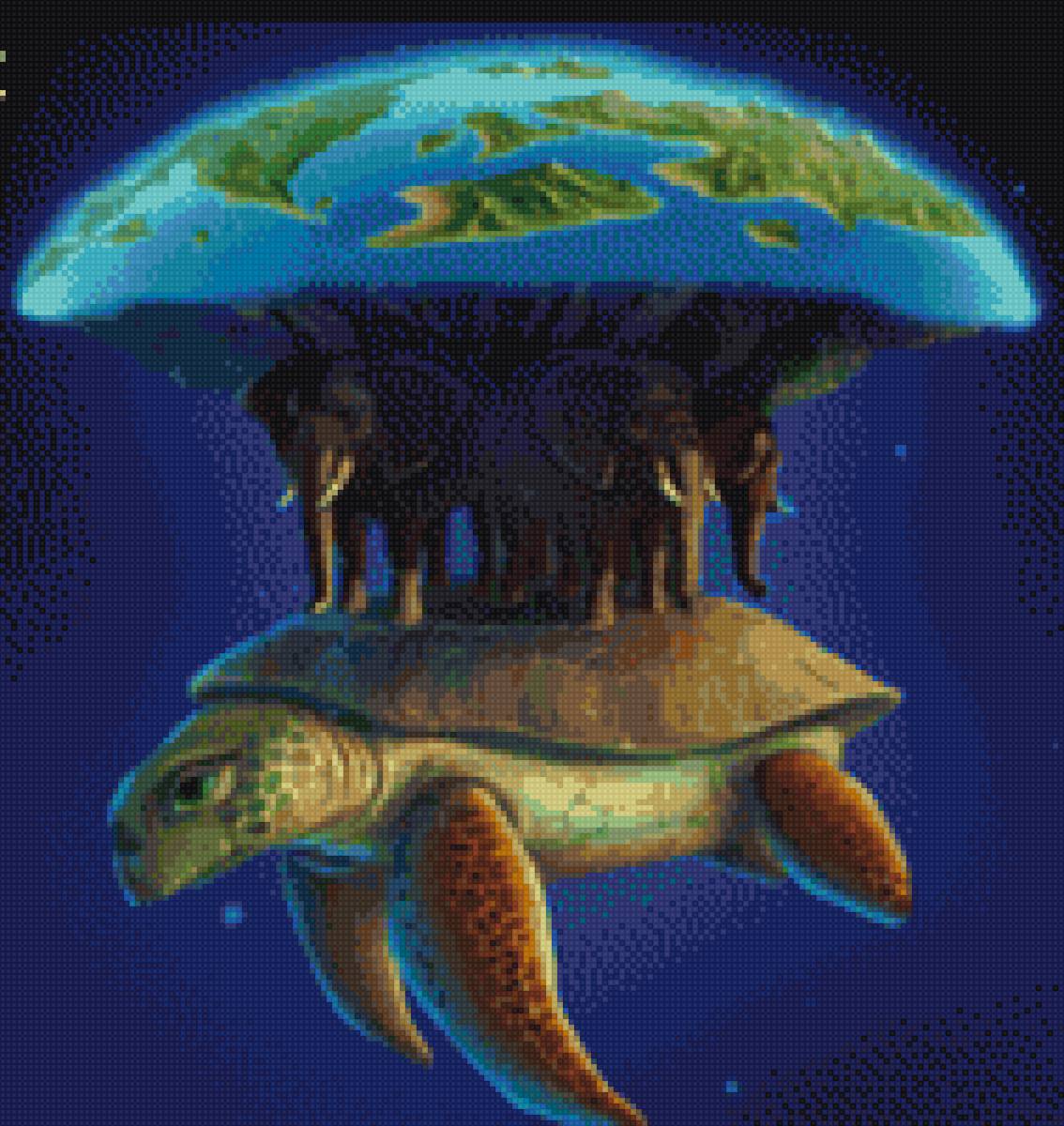 Земля стоящая на слонах и черепахе - предпросмотр