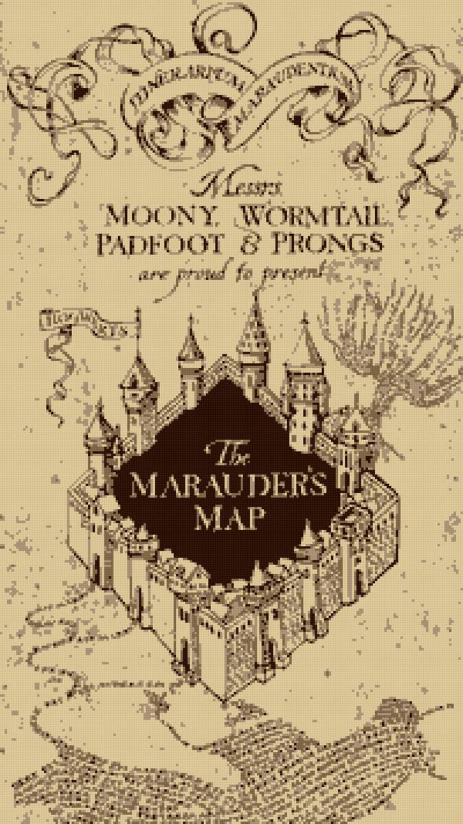 Карта мародеров 4 цвета - мародеров, поттер, мародеры, карта, гарри - предпросмотр
