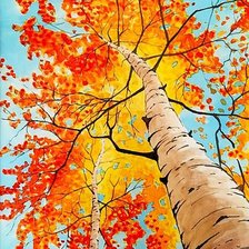 Схема вышивки «Осенние березки»