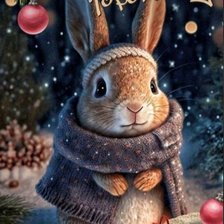 Схема вышивки «Зайчик новый год»