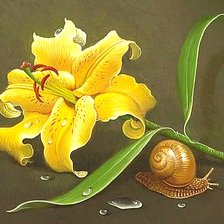 Схема вышивки «Лилия и улитка»