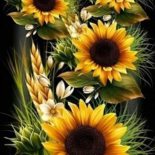 Схема вышивки «подсолнухи»