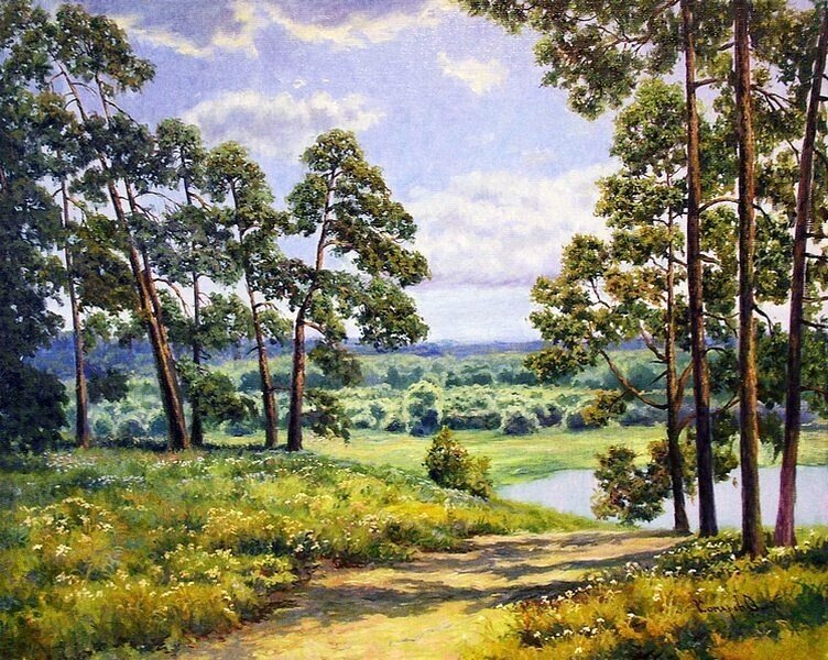Летнее настроение - сосны, пейзаж - оригинал