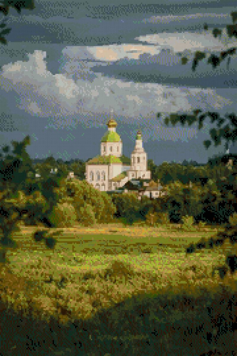 Храм перед грозой - пейзаж - предпросмотр