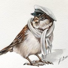 Схема вышивки «воробей»