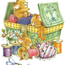 Схема вышивки «COSTURERO Y RATONCITOS DMC»