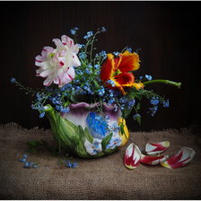 Схема вышивки «Чайник с цветами»