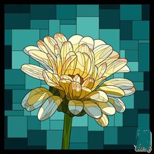 Схема вышивки «подушка маргаритка»