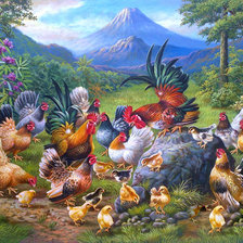 Схема вышивки «куриное семейство 2»