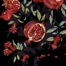 Схема вышивки «Гранат на черном»