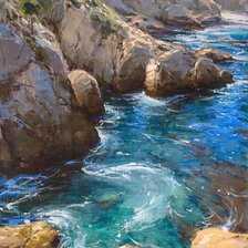 Схема вышивки «пейзаж ручей»